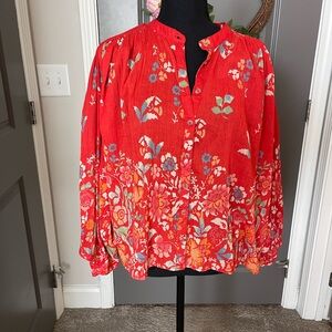 Anthropologie Pilcro Floral Button-Front Women's Blouse Size M- NWT